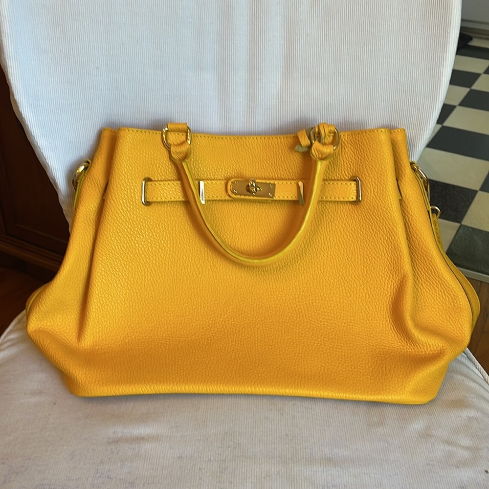 Goldenrod Italian Leather Handbag - Brand New - Handmade